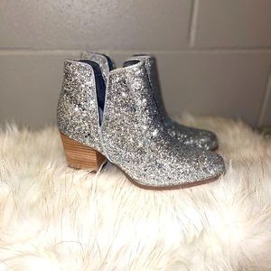 Silver Sparkly ankle boots size 8.5